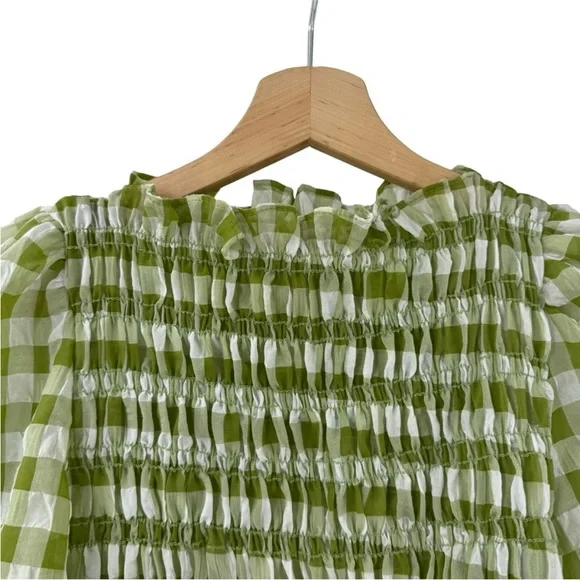 Lisa Says Gah Chiara Gingham Top Sz M - Picture 4 of 7